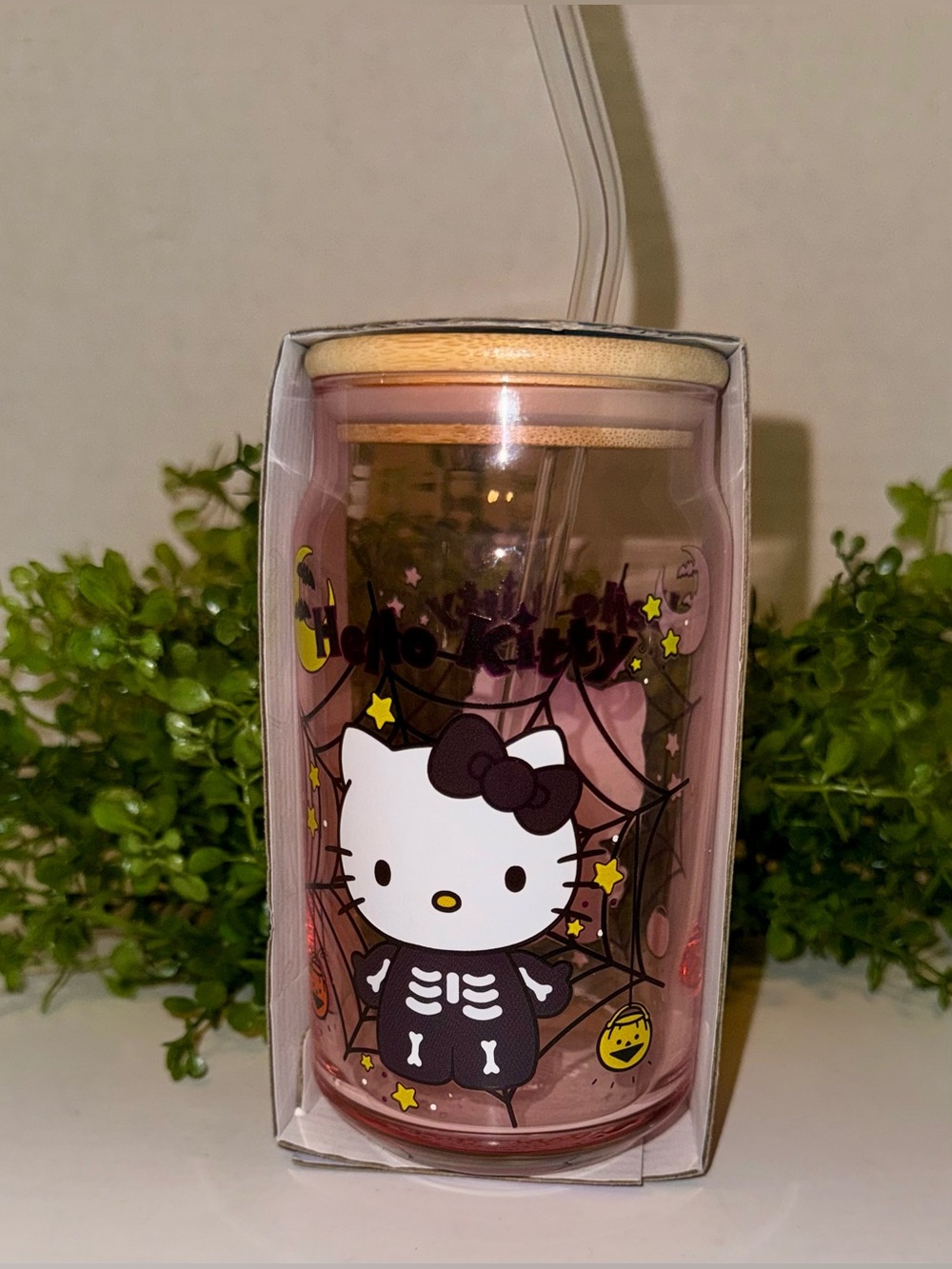 Hello Kitty Pink Halloween Party Tumbler with Straw